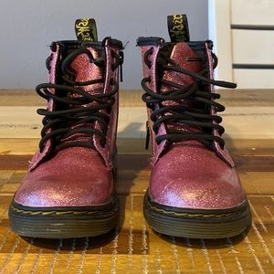Little kids Sparkly Pink Doc Martins.